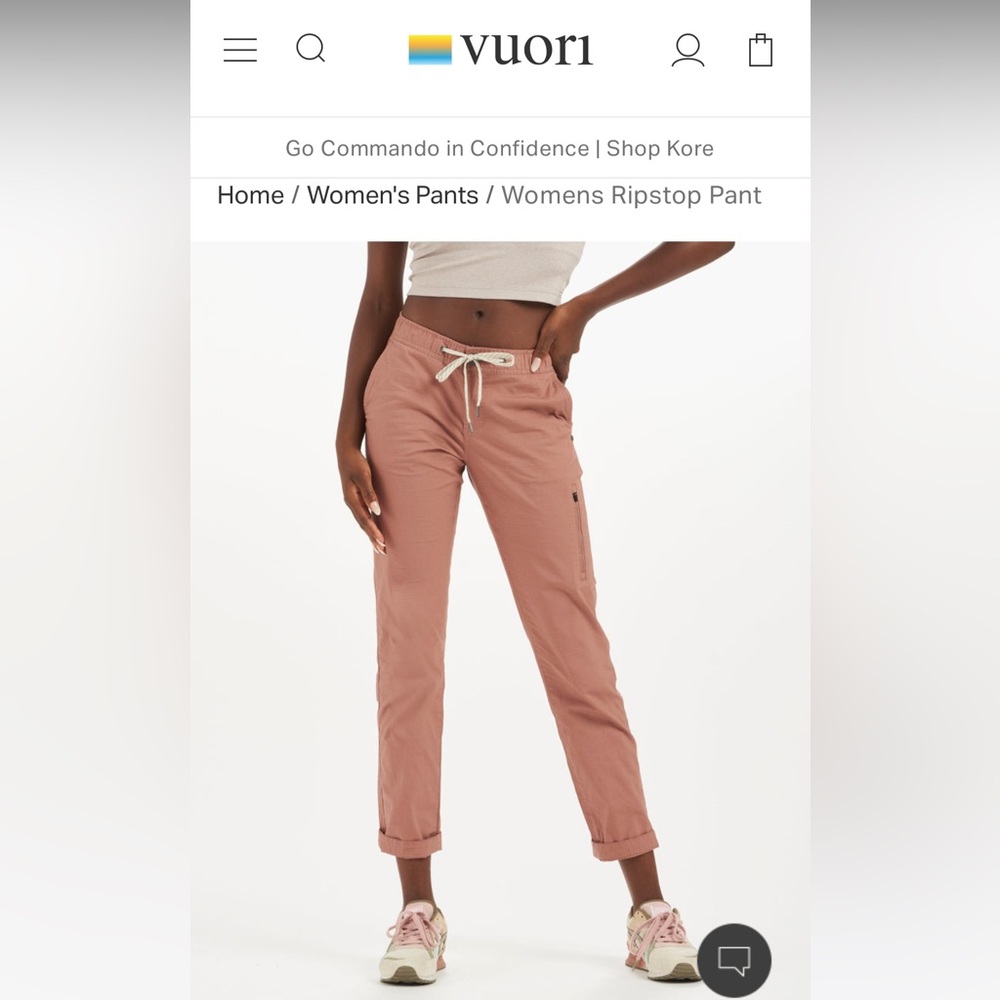 Vuori Women’s Ripstop pants, Size Small Teracotta